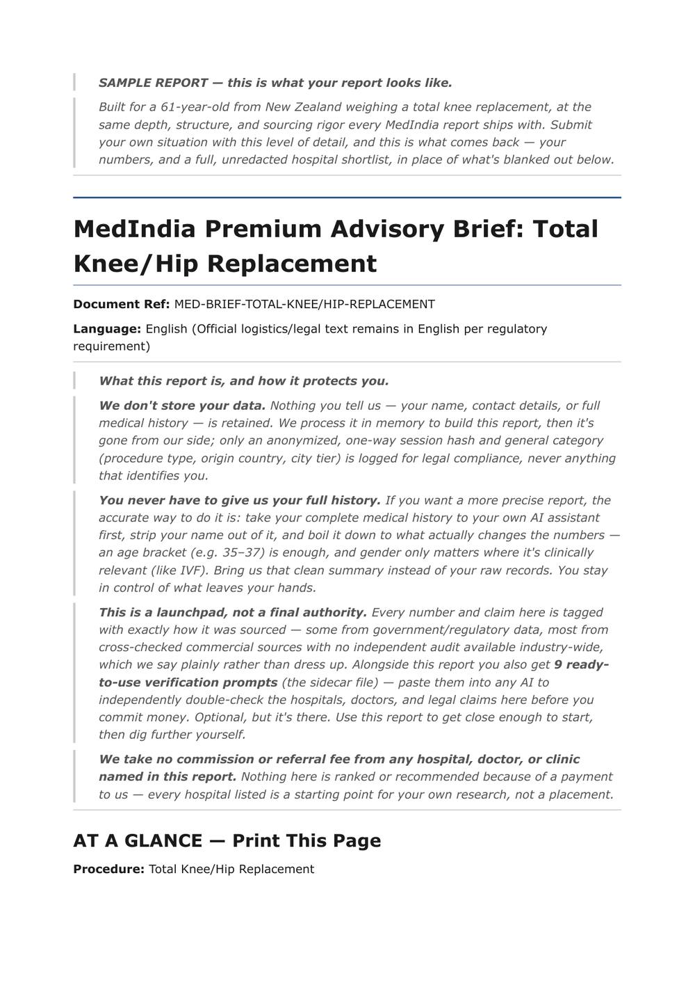 Sample report page 1